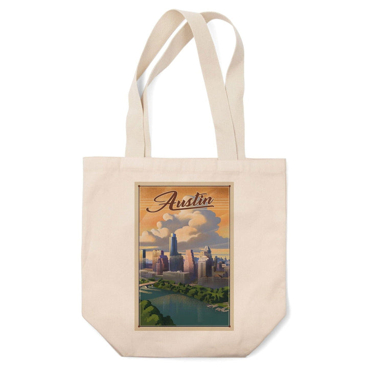 Austin, Texas, Lithograph, City Series, Lantern Press Artwork, Tote Bag Totes Lantern Press 