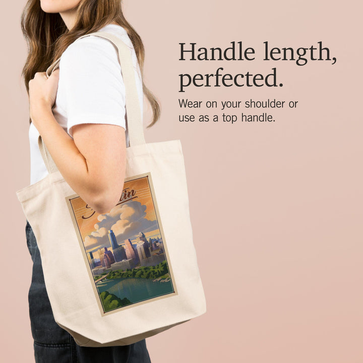 Austin, Texas, Lithograph, City Series, Tote Bag Totes Lantern Press 
