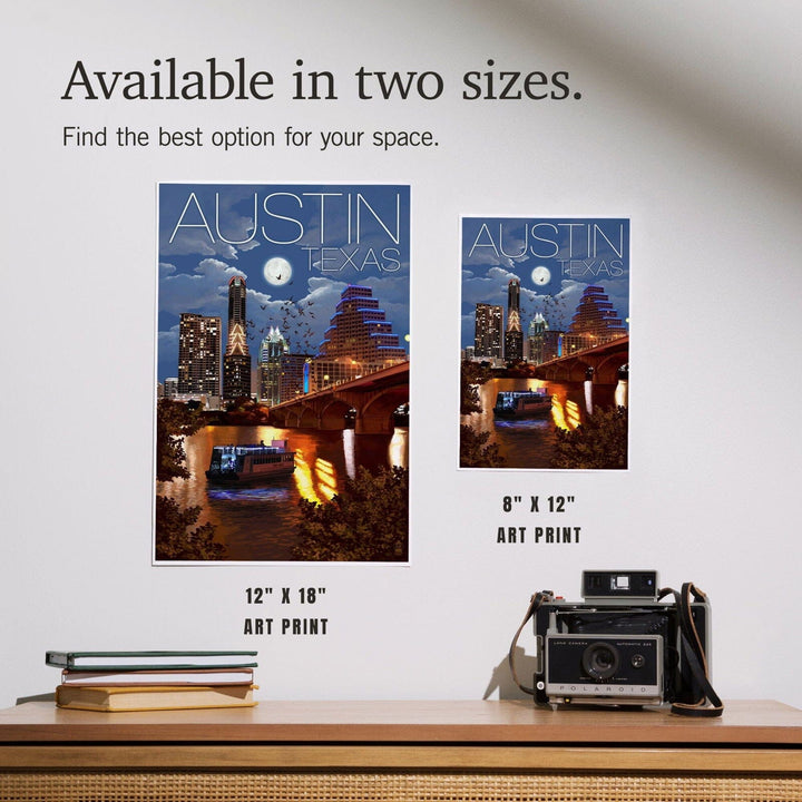 Austin, Texas, Skyline at Night, Art & Giclee Prints Art Lantern Press 