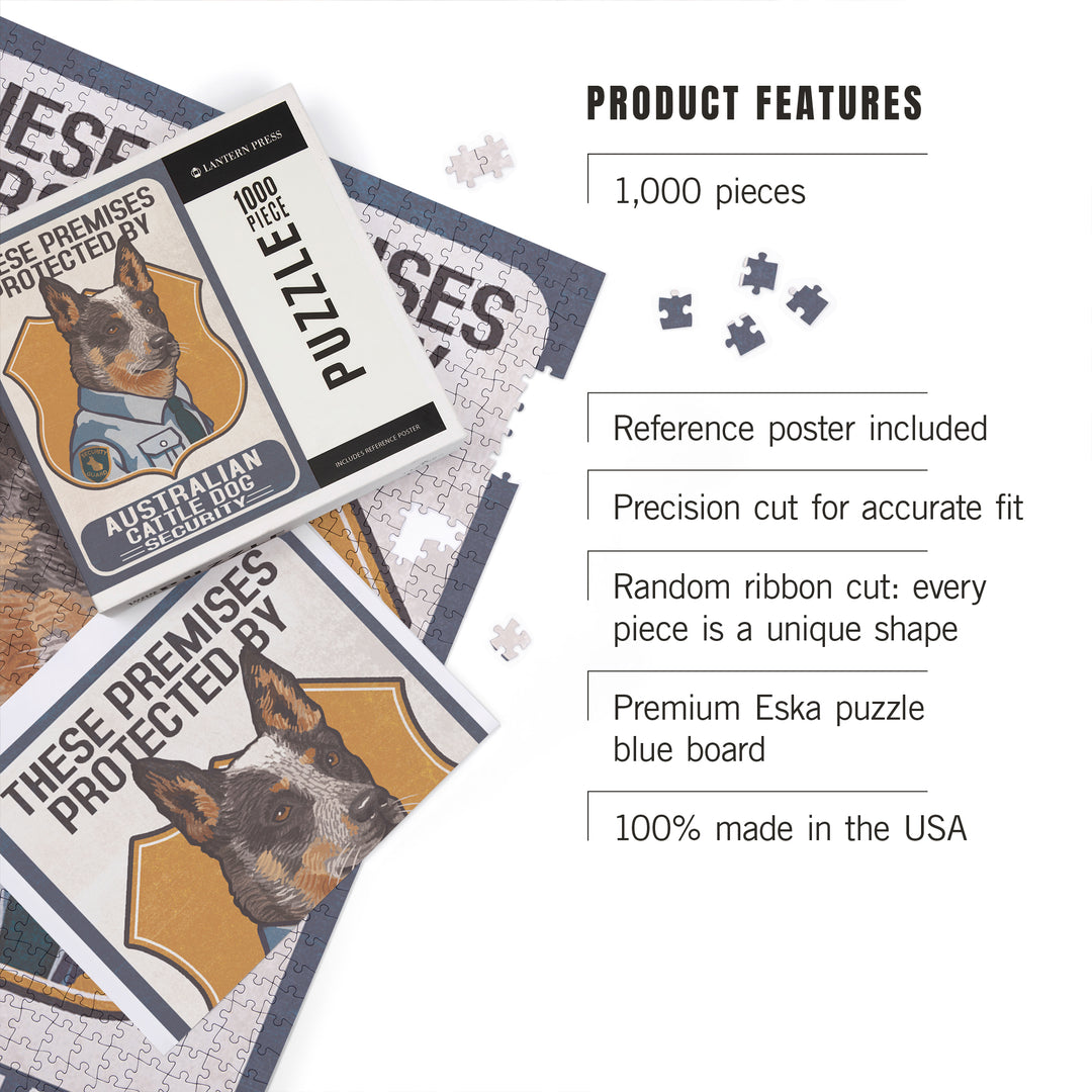 Australian Cattle Dog Security, Jigsaw Puzzle Puzzle Lantern Press 