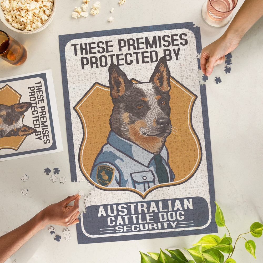 Australian Cattle Dog Security, Jigsaw Puzzle Puzzle Lantern Press 