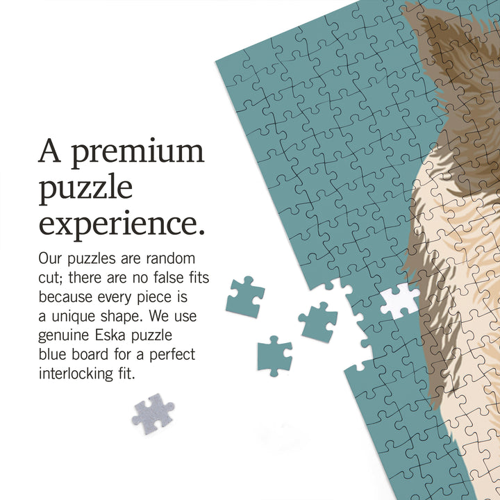 Australian Shepherd, Retro Boomerang Ad, Jigsaw Puzzle Puzzle Lantern Press 