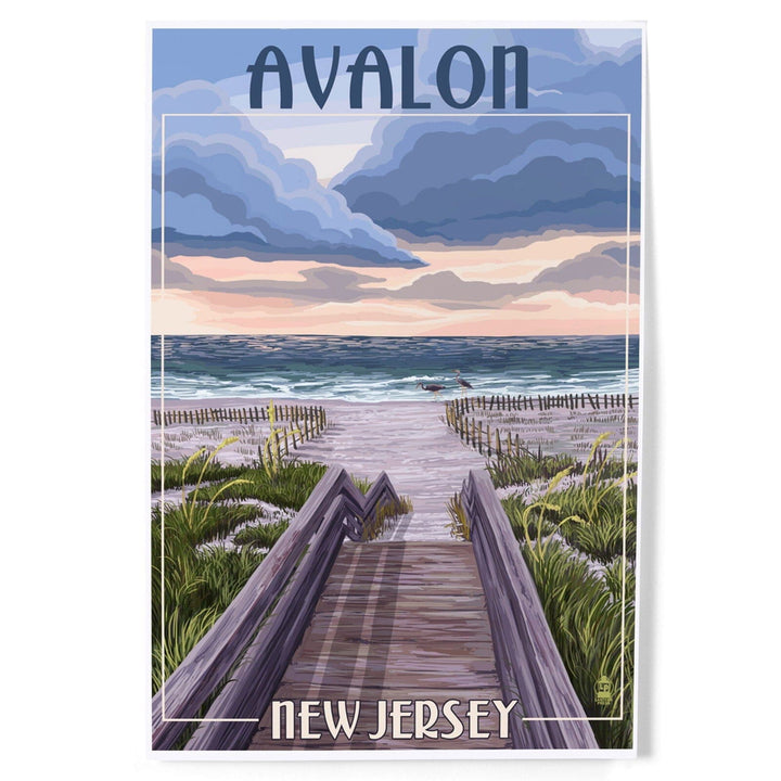 Avalon, New Jersey, Beach Boardwalk Scene, Art & Giclee Prints Art Lantern Press 