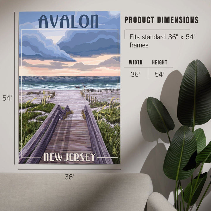 Avalon, New Jersey, Beach Boardwalk Scene, Art & Giclee Prints Art Lantern Press 