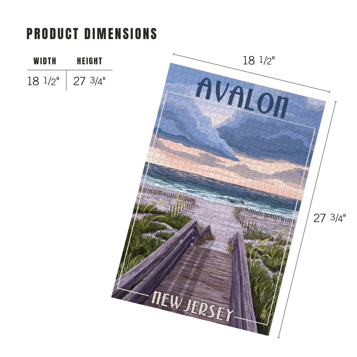 Avalon, New Jersey, Beach Boardwalk Scene, Jigsaw Puzzle Puzzle Lantern Press 