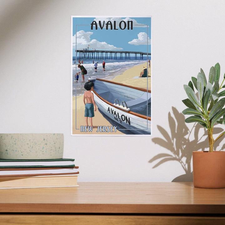 Avalon, New Jersey, Lifeboat, Art & Giclee Prints Art Lantern Press 