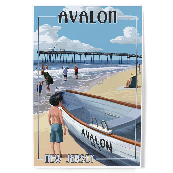 Avalon, New Jersey, Lifeboat, Art & Giclee Prints Art Lantern Press 