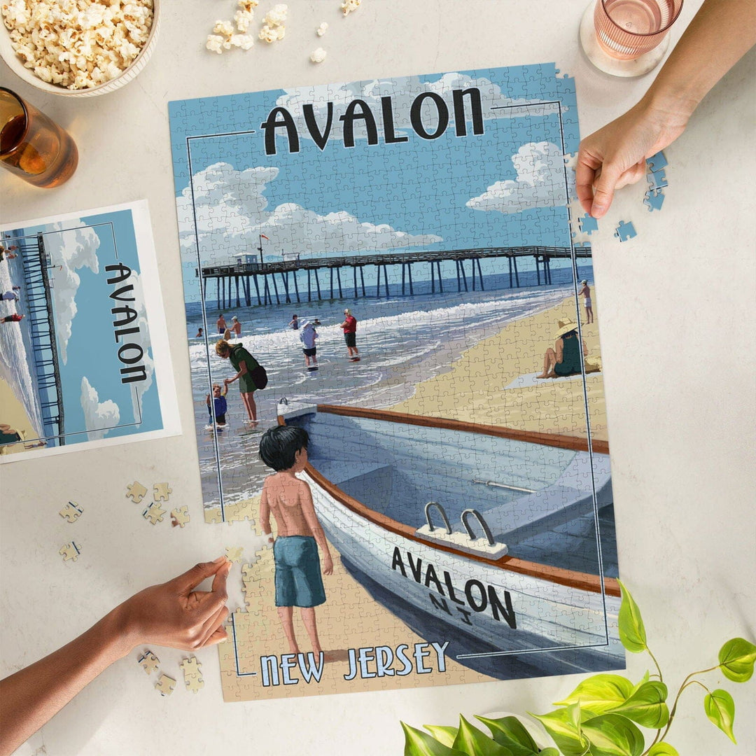 Avalon, New Jersey, Lifeboat, Jigsaw Puzzle Puzzle Lantern Press 