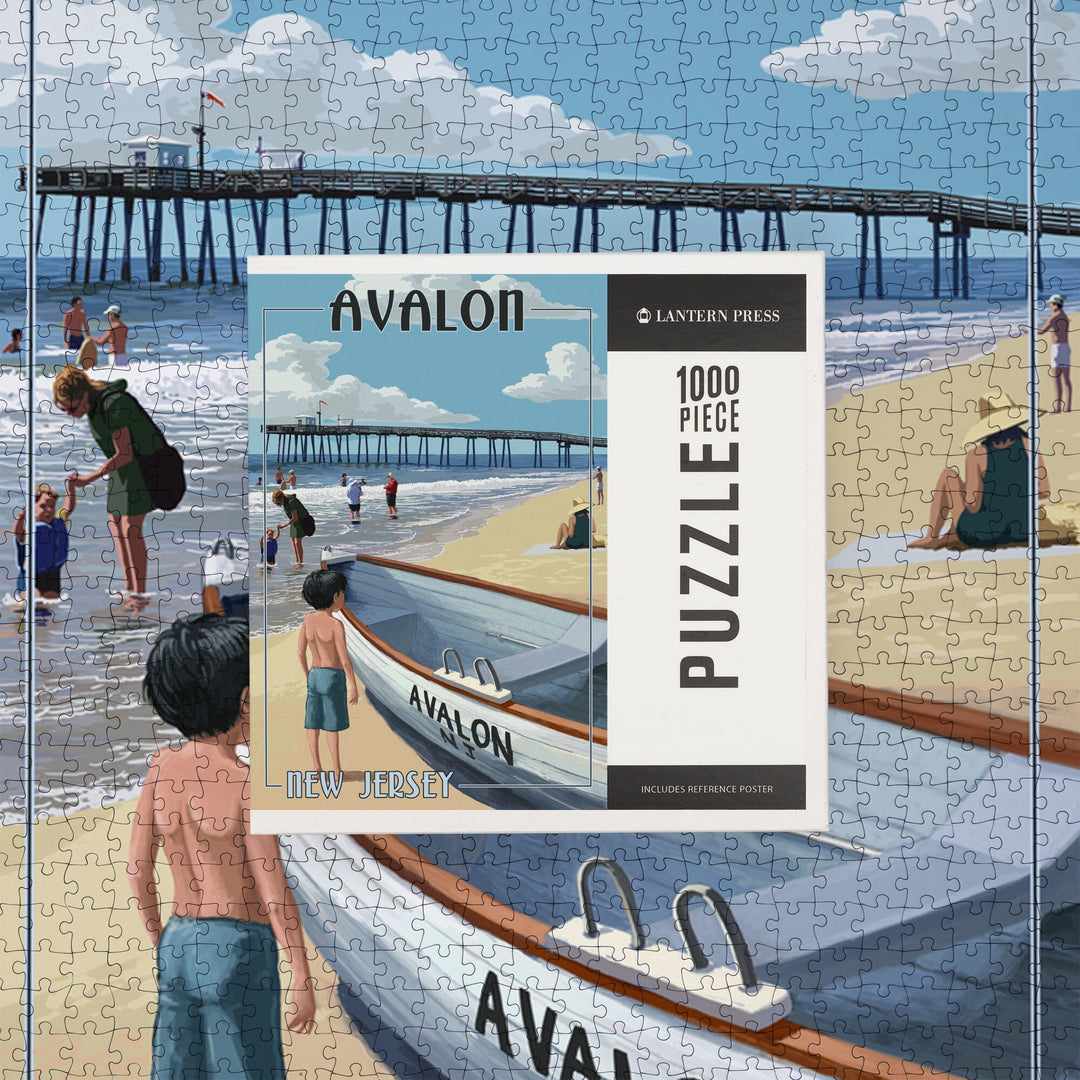 Avalon, New Jersey, Lifeboat, Jigsaw Puzzle Puzzle Lantern Press 