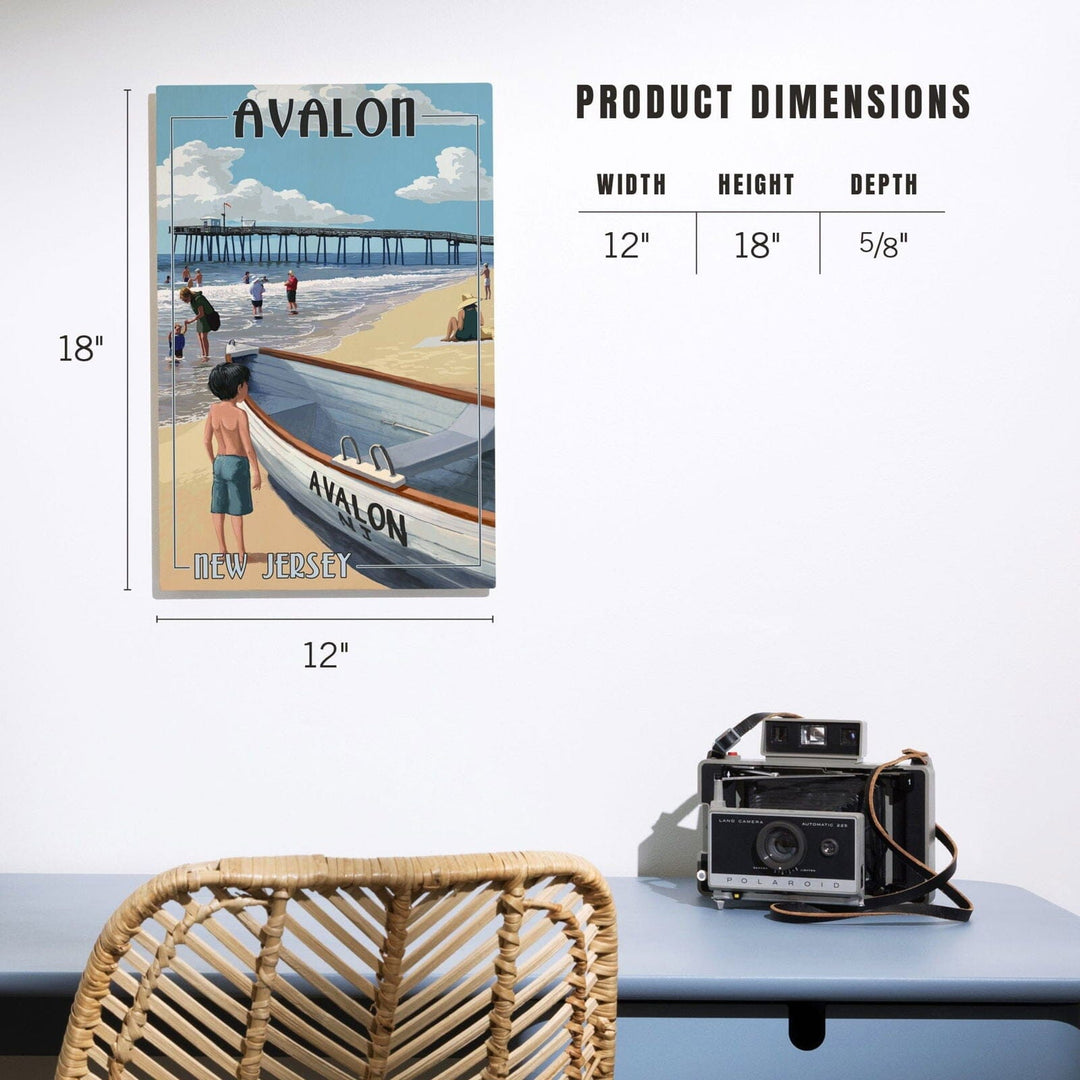 Avalon, New Jersey, Lifeboat, Lantern Press Poster, Wood Signs and Postcards Wood Lantern Press 