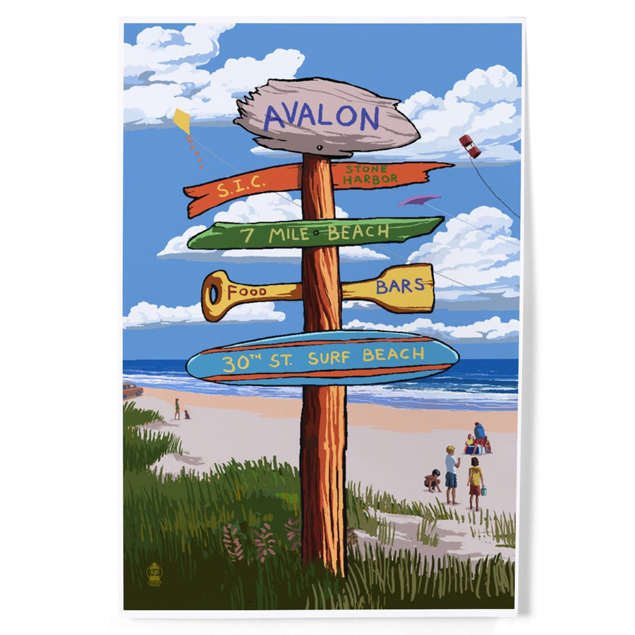 Avalon, New Jersey, Sign Destinations, Art & Giclee Prints Art Lantern Press 