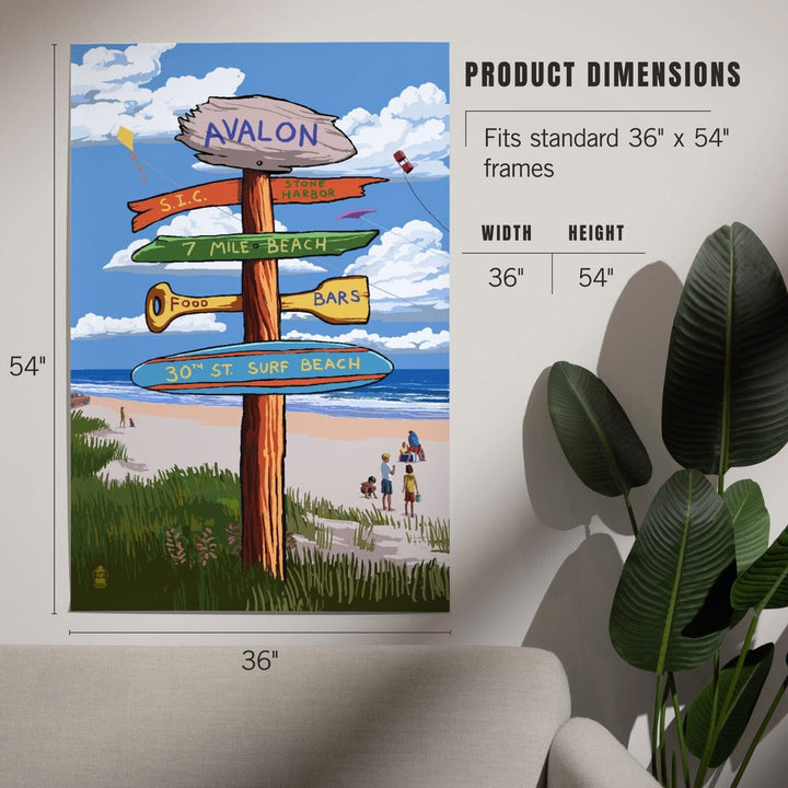 Avalon, New Jersey, Sign Destinations, Art & Giclee Prints Art Lantern Press 