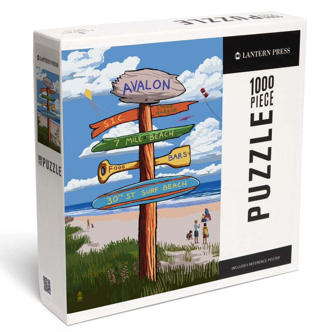 Avalon, New Jersey, Sign Destinations, Jigsaw Puzzle Puzzle Lantern Press 