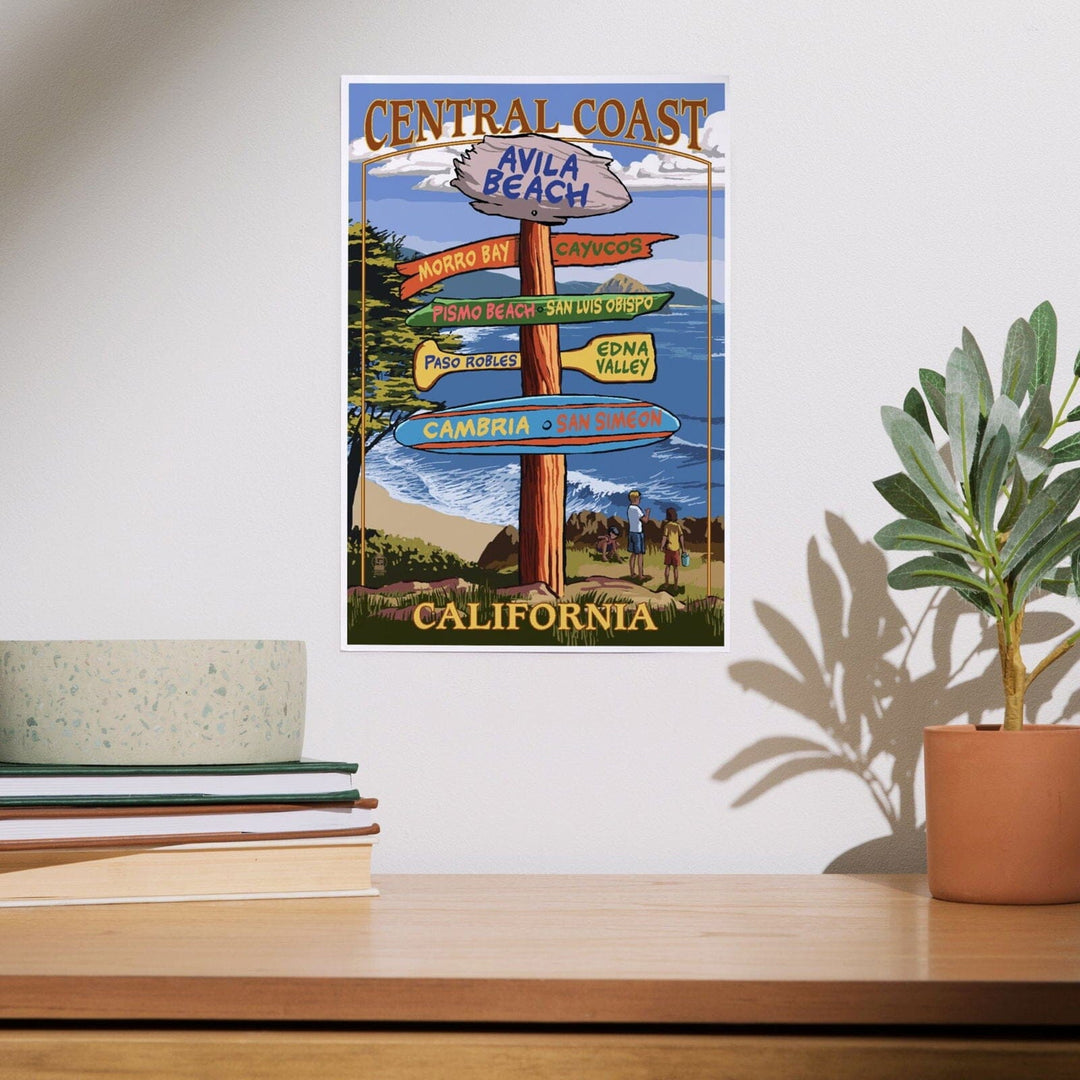 Avila Beach, California, Destination Signpost, Art & Giclee Prints Art Lantern Press 