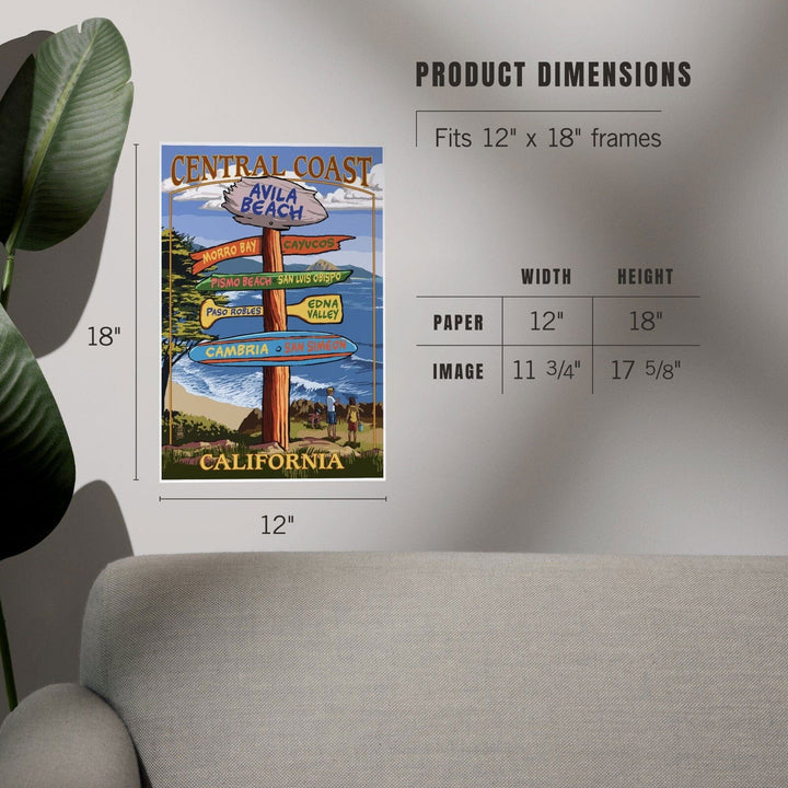 Avila Beach, California, Destination Signpost, Art & Giclee Prints Art Lantern Press 