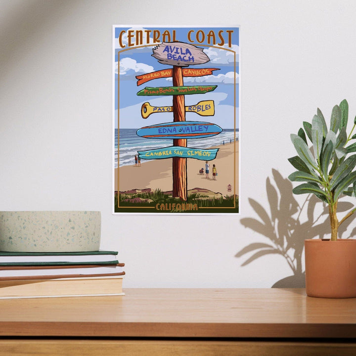 Avila Beach, California, Destination Signpost, Beach, Art & Giclee Prints Art Lantern Press 