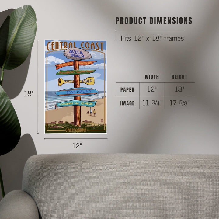 Avila Beach, California, Destination Signpost, Beach, Art & Giclee Prints Art Lantern Press 