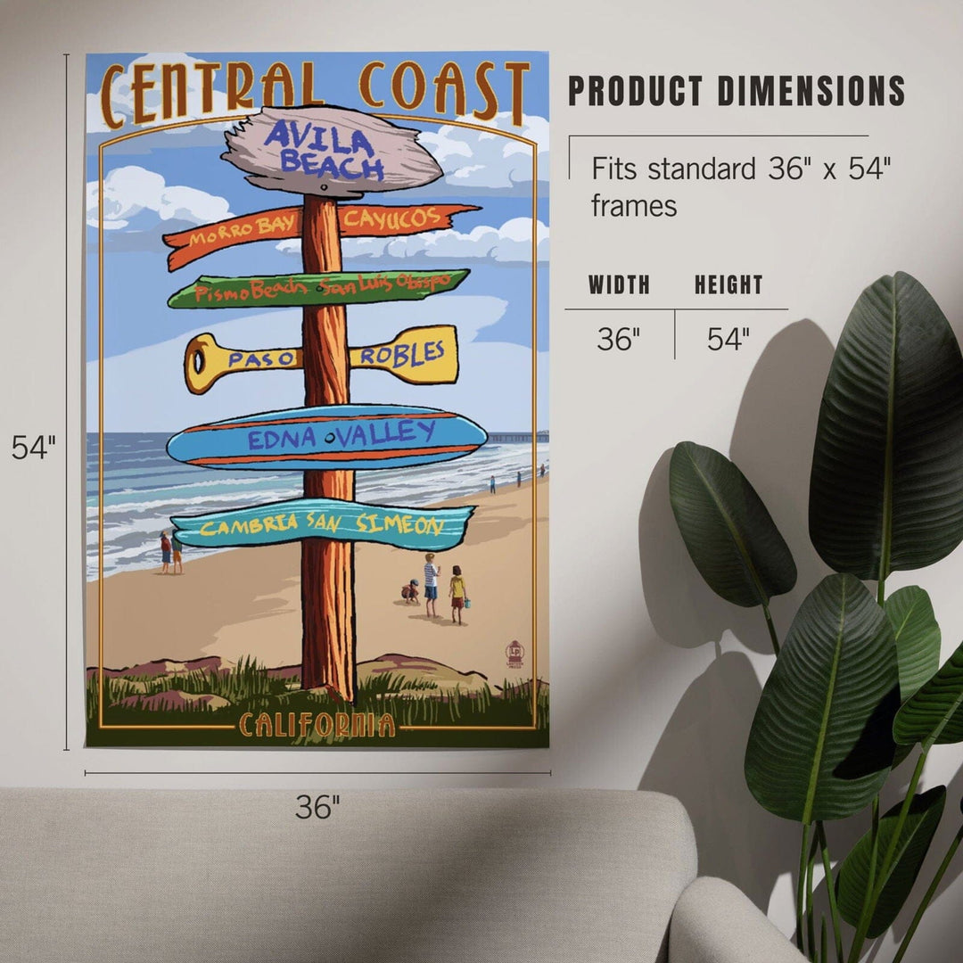 Avila Beach, California, Destination Signpost, Beach, Art & Giclee Prints Art Lantern Press 