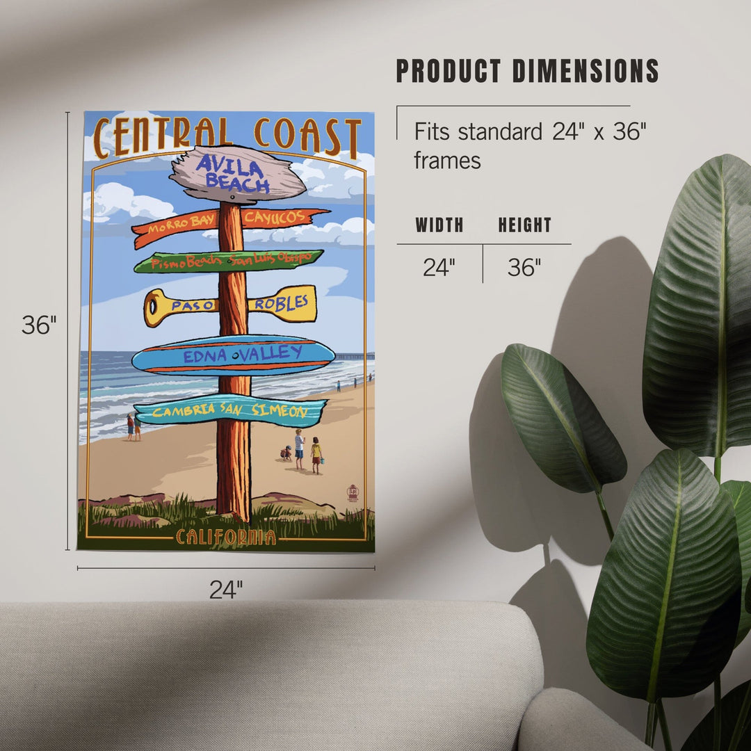 Avila Beach, California, Destination Signpost, Beach, Art & Giclee Prints Art Lantern Press 