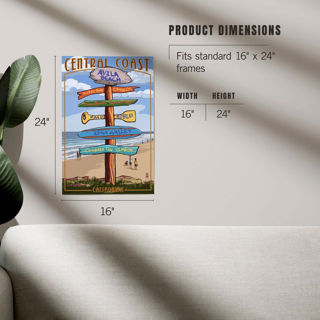 Avila Beach, California, Destination Signpost, Beach, Art & Giclee Prints Art Lantern Press 