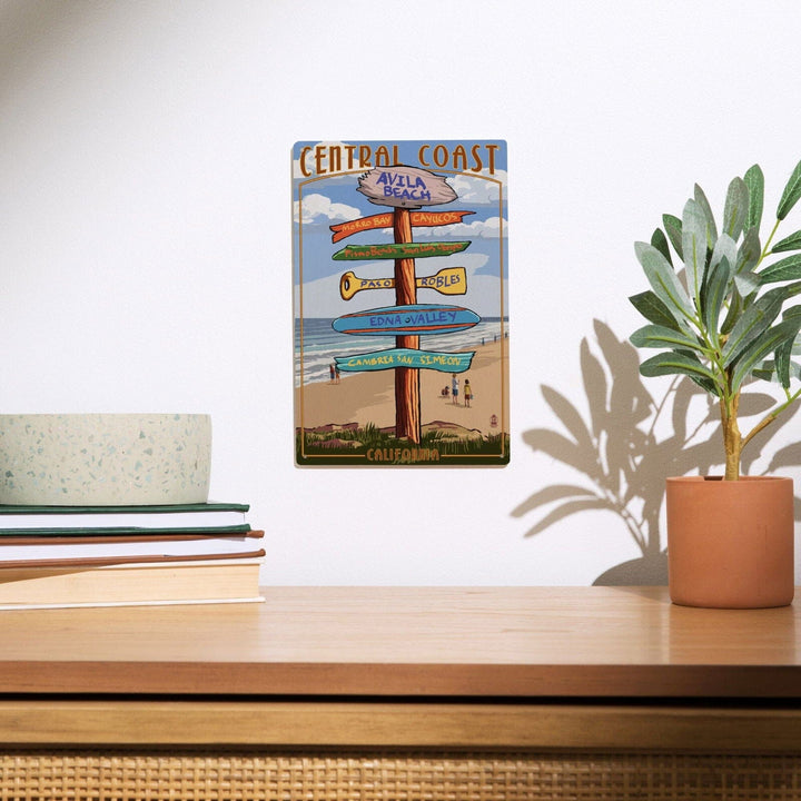 Avila Beach, California, Destination Signpost, Beach, Lantern Press Artwork, Wood Signs and Postcards Wood Lantern Press 