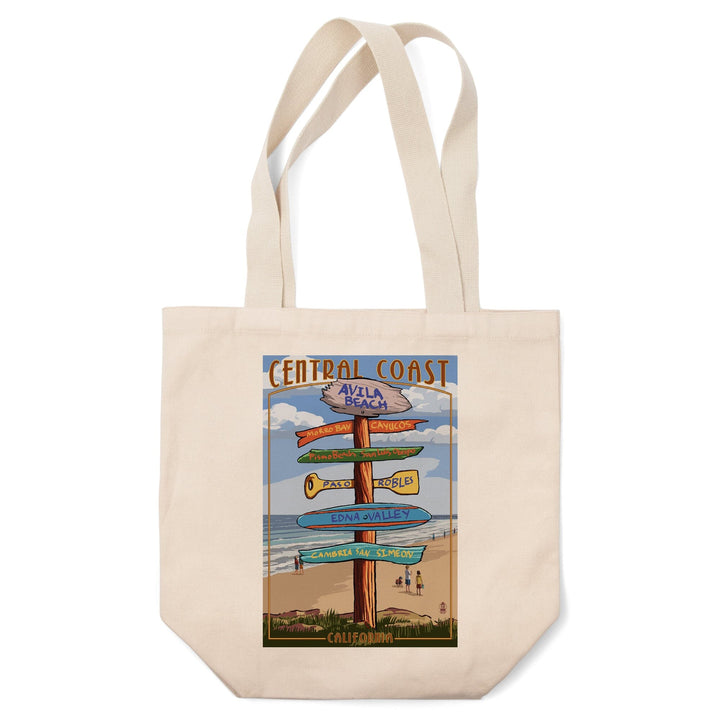 Avila Beach, California, Destination Signpost, Beach, Tote Bag Totes Lantern Press 