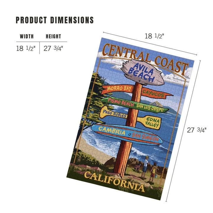 Avila Beach, California, Destination Signpost, Jigsaw Puzzle Puzzle Lantern Press 