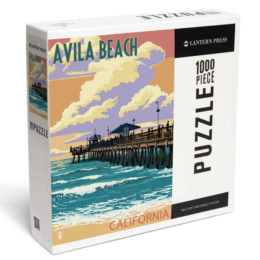 Avila Beach, California, Pier Sunset, Jigsaw Puzzle Puzzle Lantern Press 