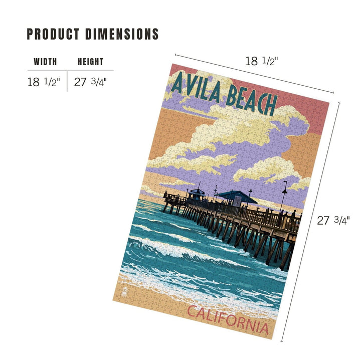 Avila Beach, California, Pier Sunset, Jigsaw Puzzle Puzzle Lantern Press 