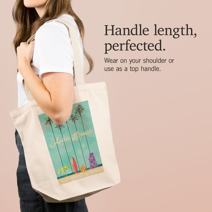 Avila Beach, California, Tall Palms Beach Scene, Tote Bag Totes Lantern Press 