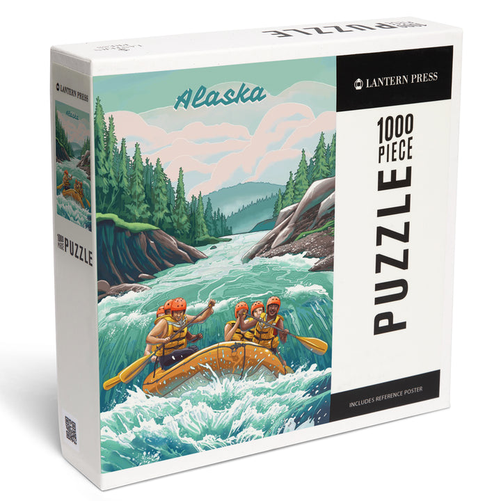 Alaska, Seek Adventure, River Rafting, Evergreens, Jigsaw Puzzle