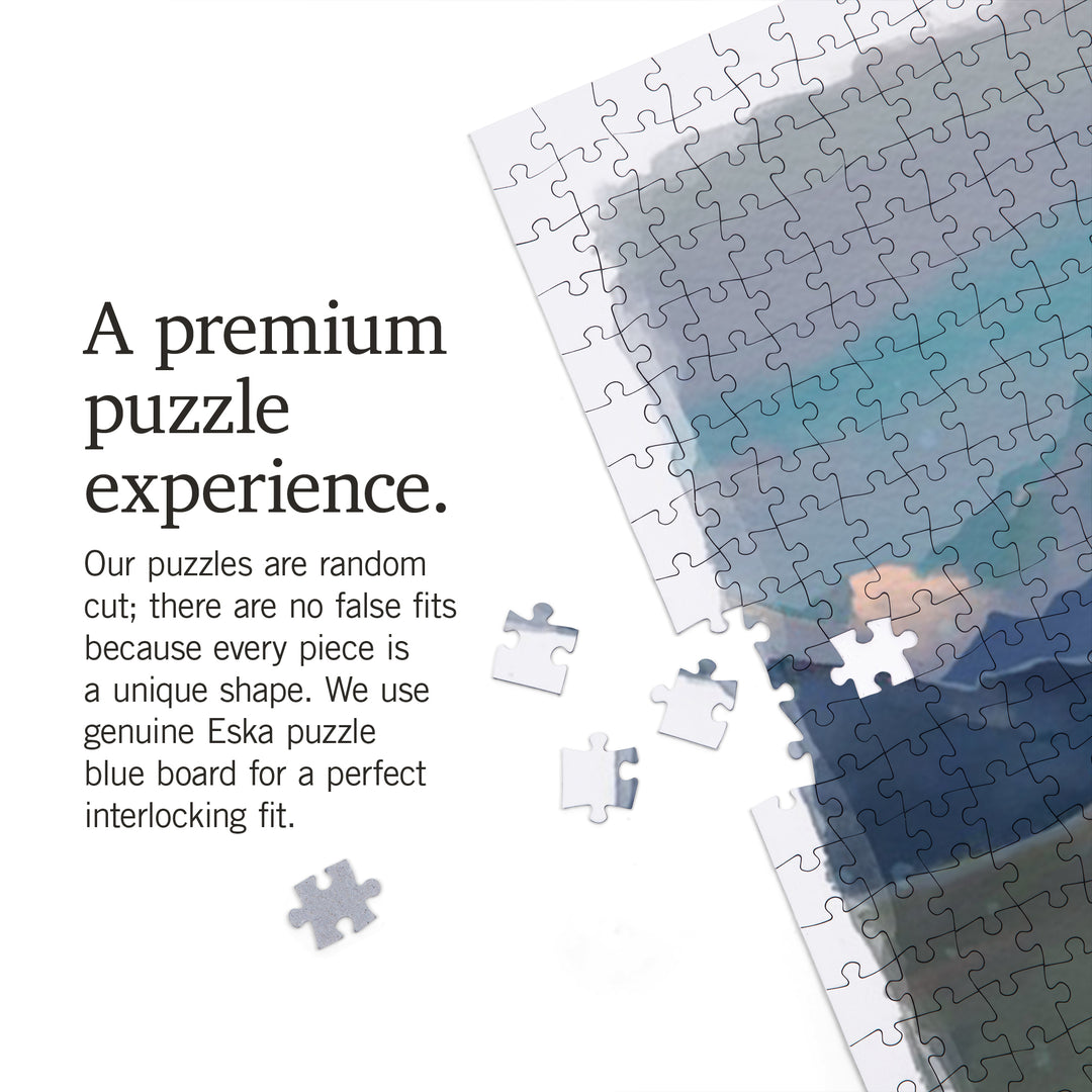 Watercolor Study, Caribou with Mountain, 1000 Piece Jigsaw Puzzle