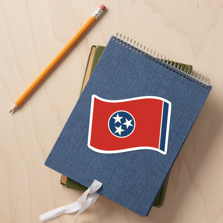 Tennessee State Flag, Letterpress, Contour, Vinyl Sticker