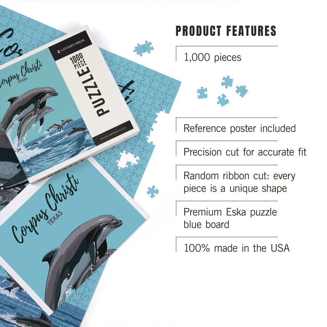 Corpus Christi, Texas, Dolphins Jumping, Jigsaw Puzzle