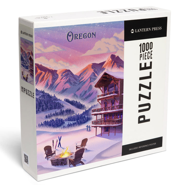 Oregon, Lithograph, Apres Ski, 1000 Piece Jigsaw Puzzle