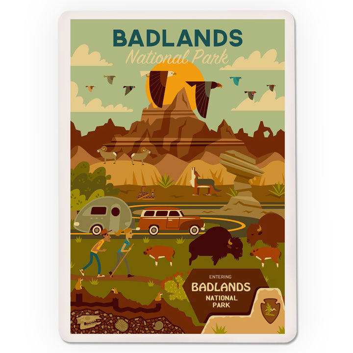 Playing Cards, Badlands National Park, South Dakota, Geometric National Park Series, 52 Card Deck with Jokers in Box, Unique Art