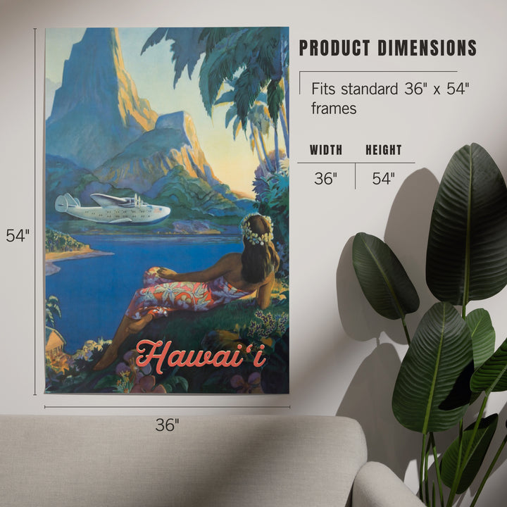 Hawaii, Vintage Tropical Airplane, Art & Giclee Prints