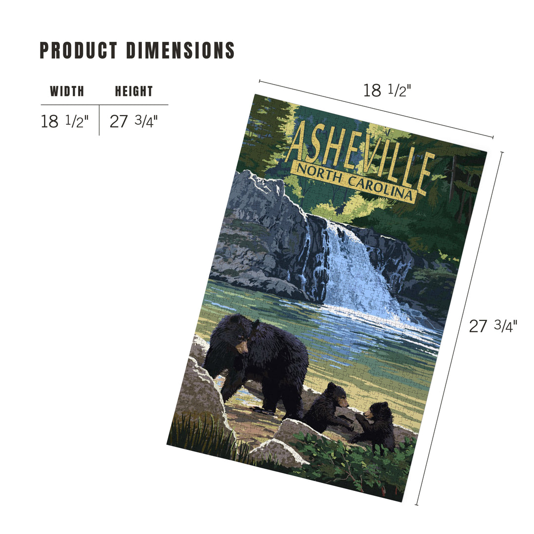 Asheville, North Carolina, Painterly, Falls, Jigsaw Puzzle