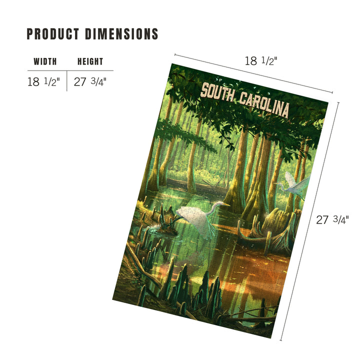 South Carolina, Oil Painting, Swamp, 1000 Piece Jigsaw Puzzle