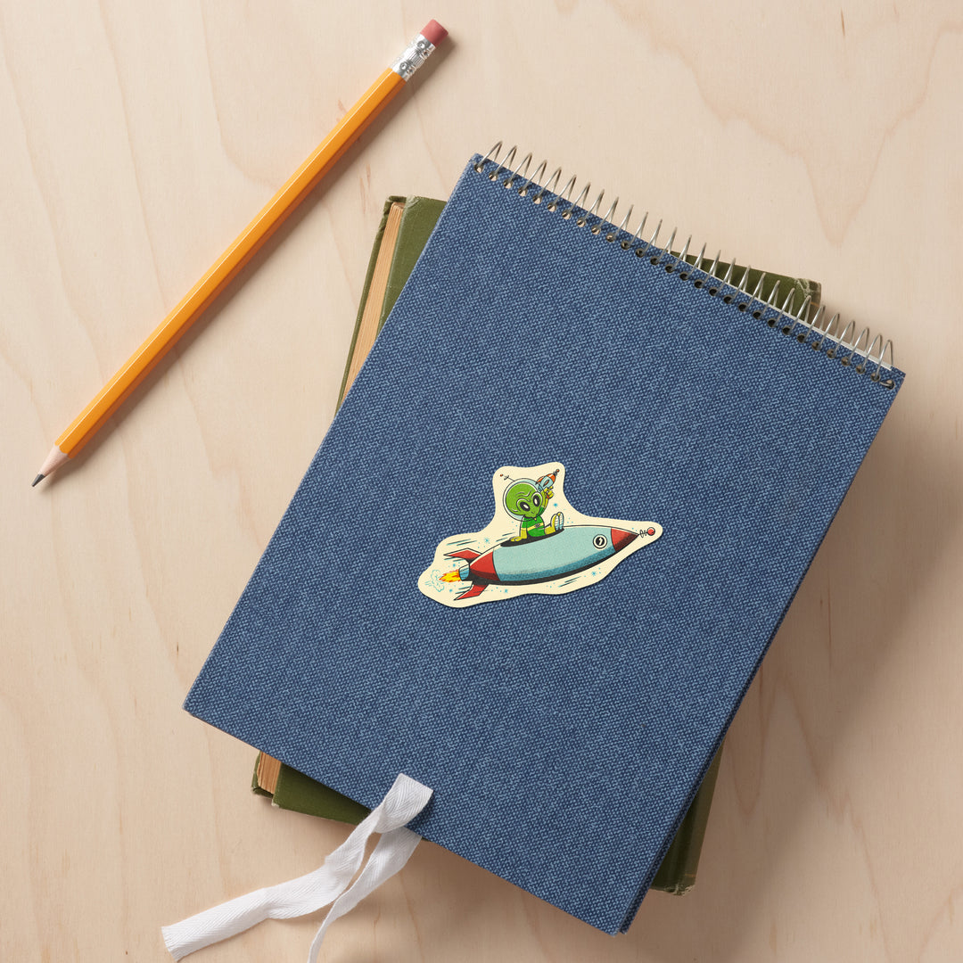 Vintage Mascot, Alien, Vinyl Sticker