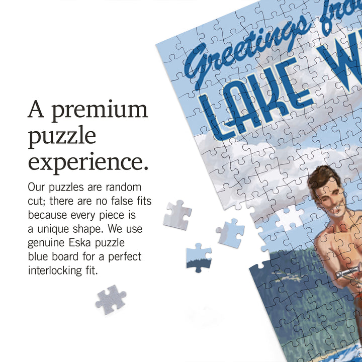 Lake Winnipesaukee, New Hampshire, Water Skiing Scene, Jigsaw Puzzle