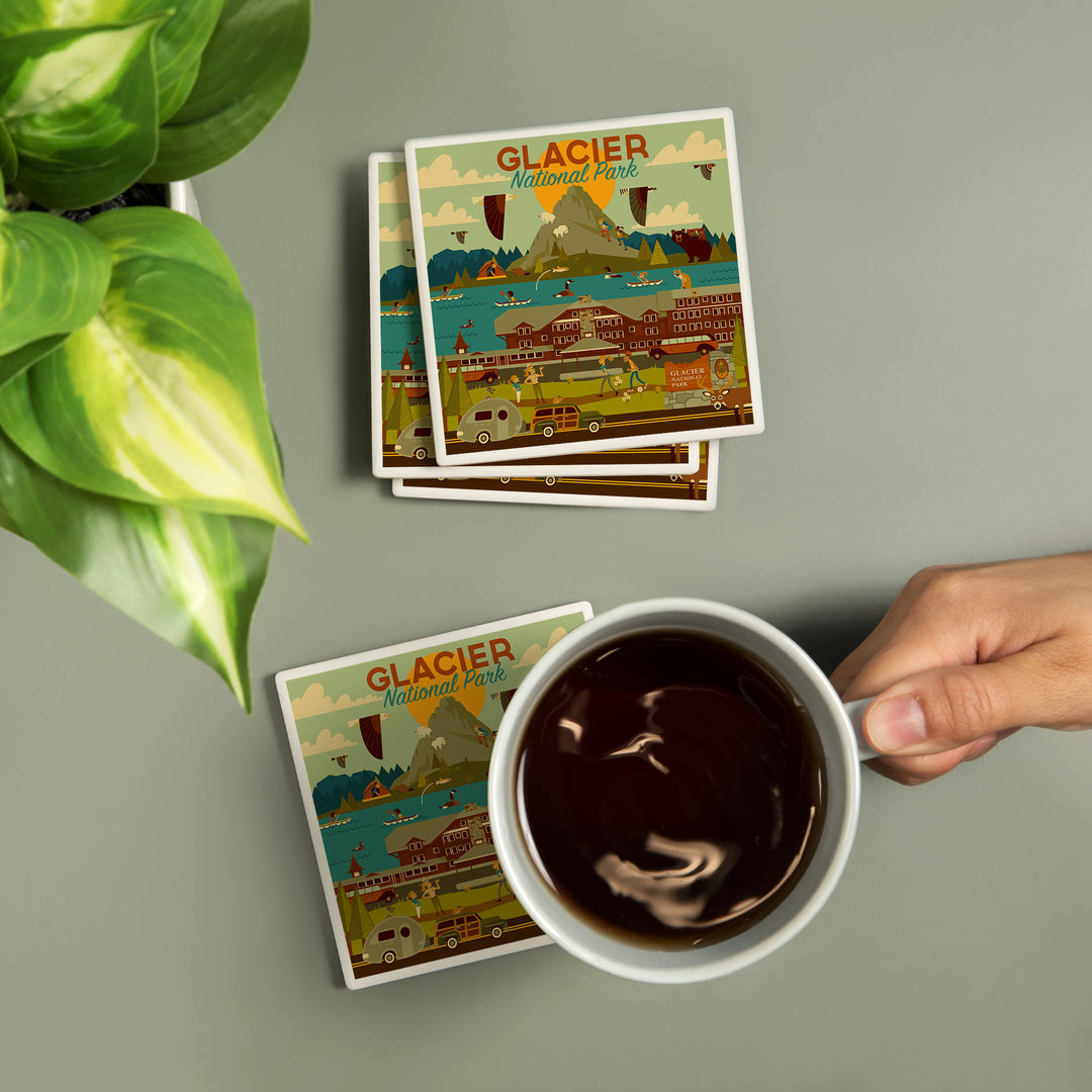 Glacier National Park, Montana, Geometric National Park Series, Coasters