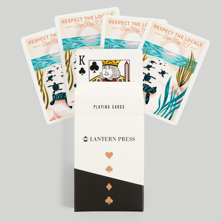 Playing Cards, Cape May, New Jersey, Courageous Explorer Collection, Respect the Locals, 52 Card Deck with Jokers in Box, Unique Art
