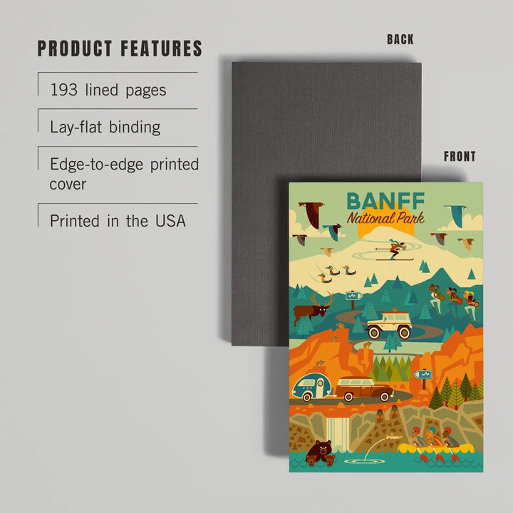Lined 6x9 Journal, Banff National Park, Geometric, Lay Flat, 193 Pages, FSC paper