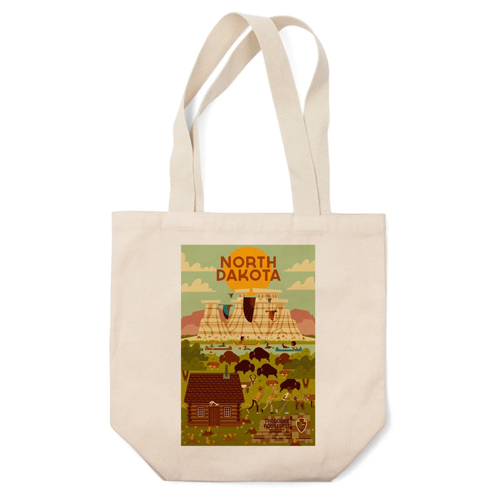 North Dakota, Theodore Roosevelt National Park, Geometric National Park Series, Tote Bag
