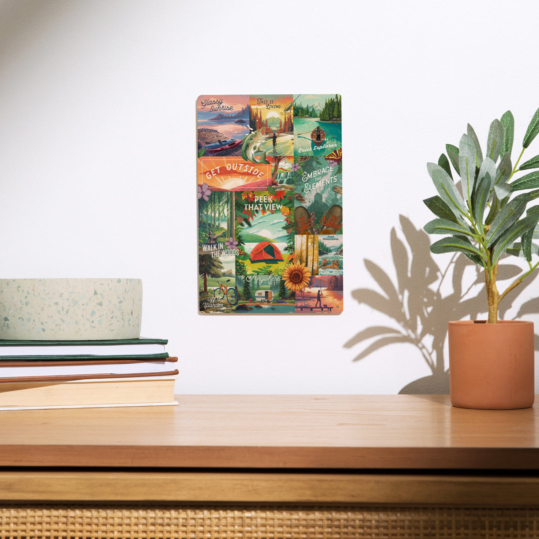 Get Outside Series Collage, Wood Signs and Postcards
