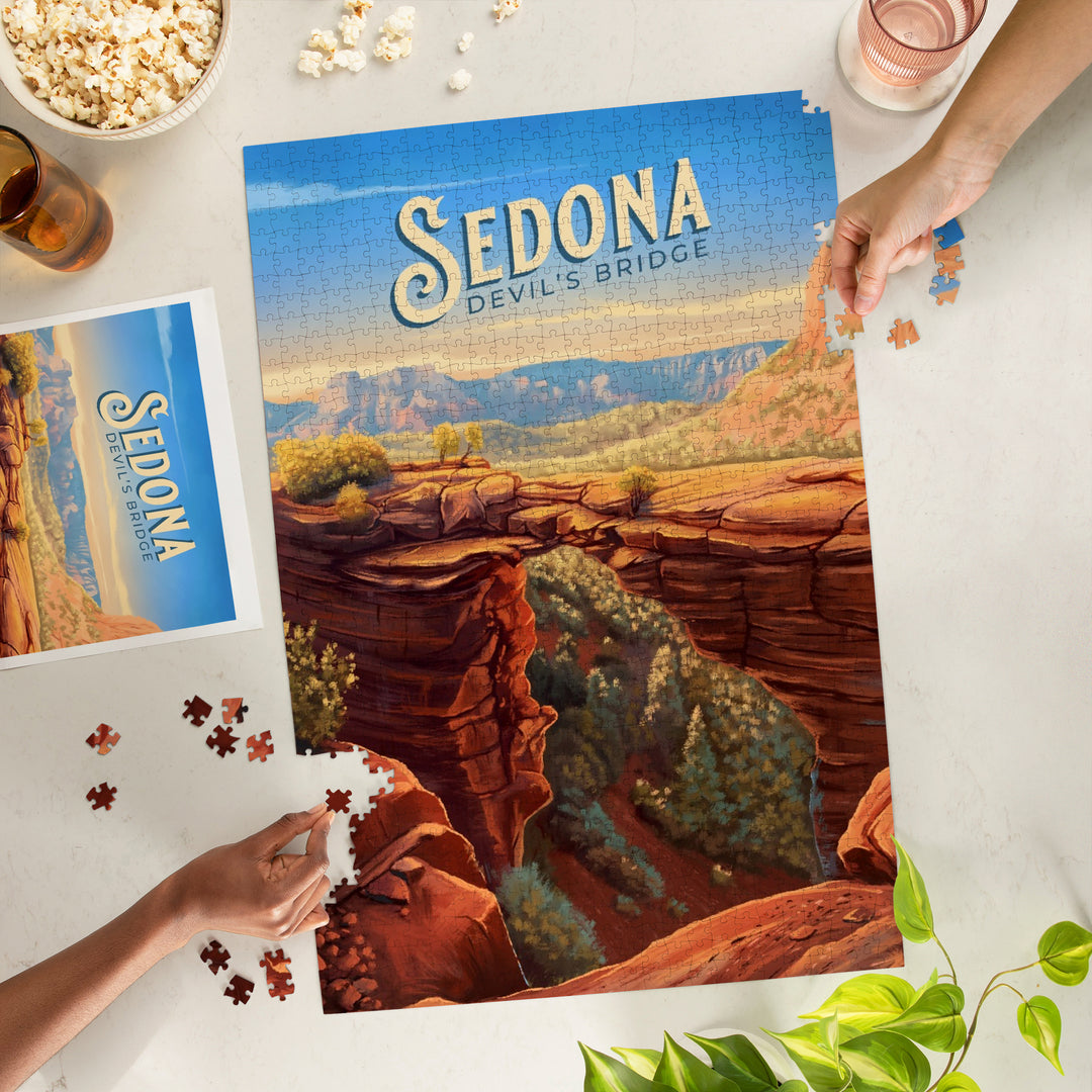 Sedona, Arizona, Oil Painting, Devil's Bridge, 1000 Piece Jigsaw Puzzle