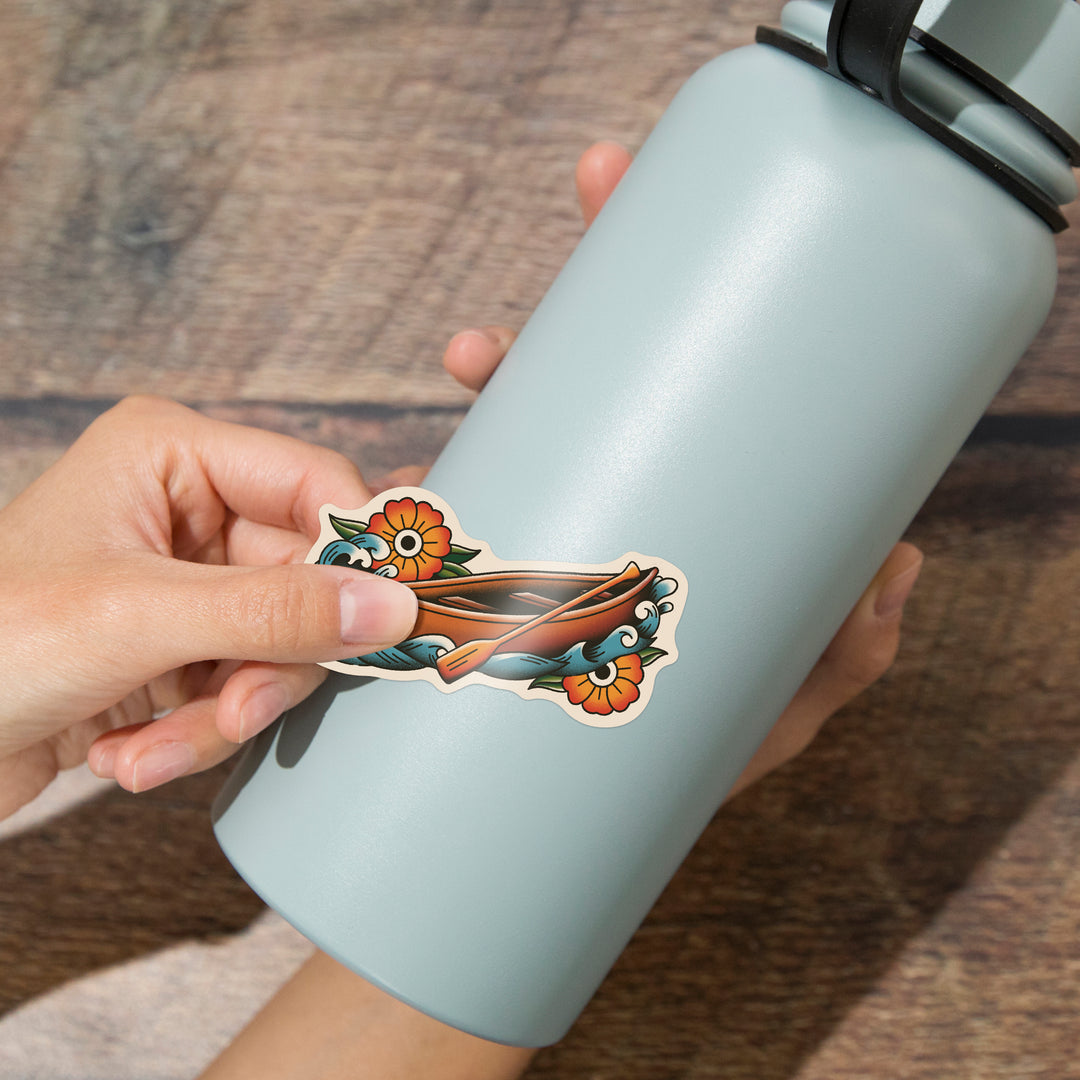 American Traditional, Canoe, Vinyl Sticker