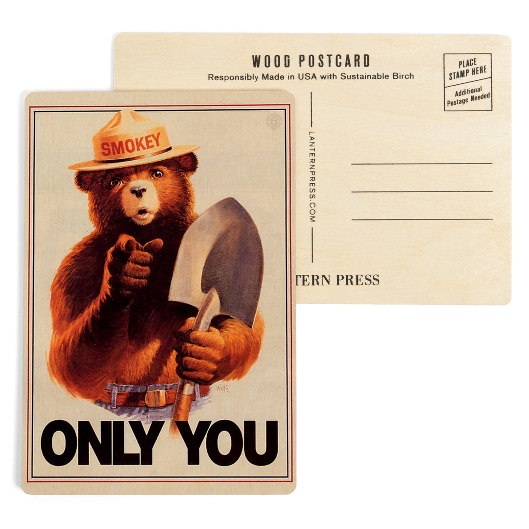 Smokey Bear, Only You, Officially Licensed, Wood Sign and Postcards