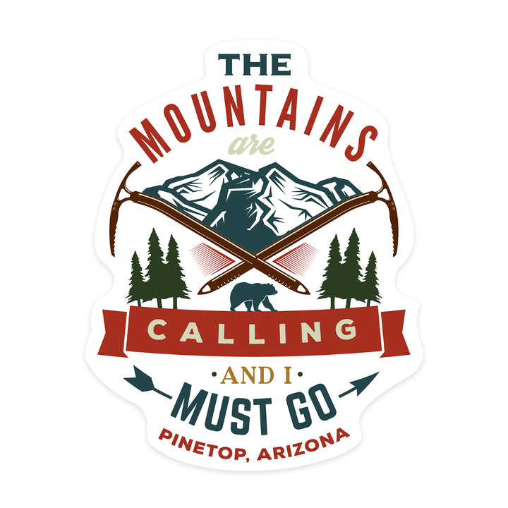 Pinetop, Arizona, The Mountains are Calling and I Must Go, Bear, Contour Press, Vinyl Sticker